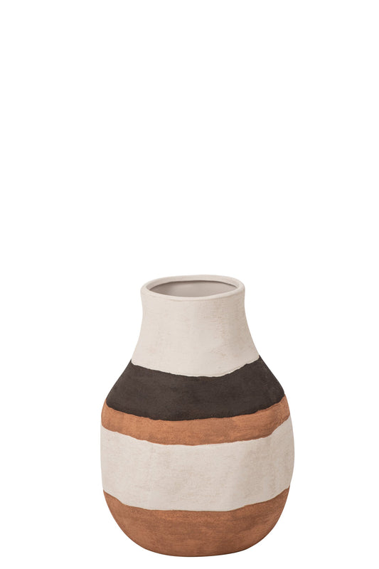 Vase Tierra Striped Stoneware Multi Small