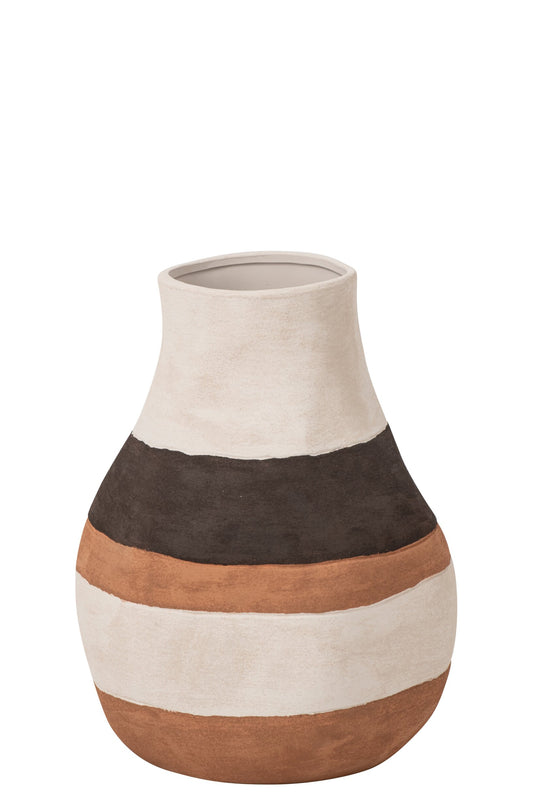 Vase Tierra Striped Stoneware Multi Medium
