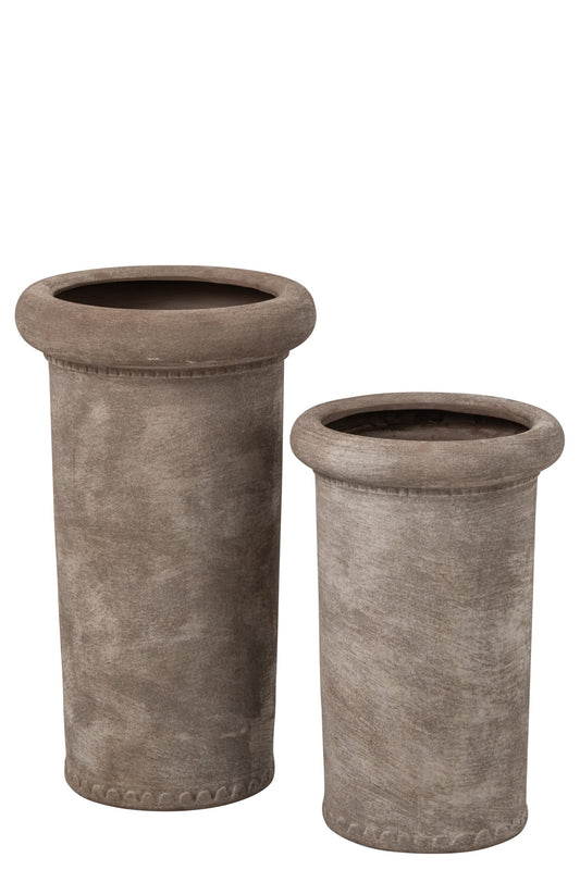 Vase Stoneware Greige Large
