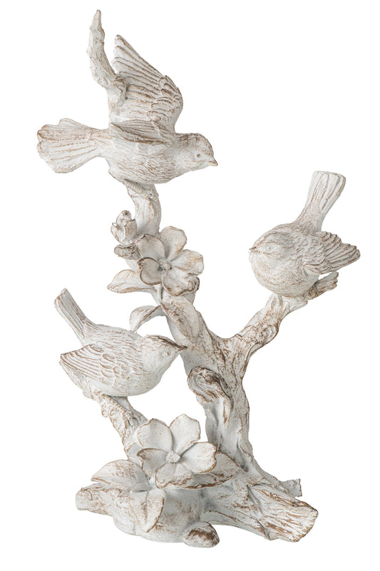 Bird On Branch Clay Ecru Large
