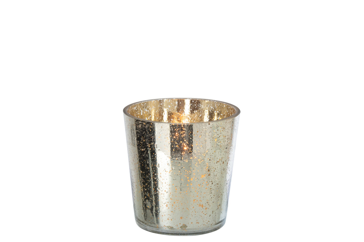 Kaarshouder Glas Zilver/Goud Small