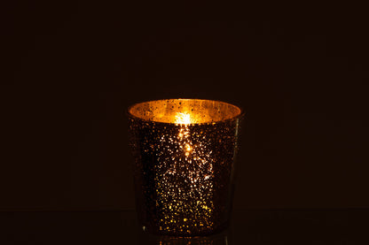 Kaarshouder Glas Zilver/Goud Small