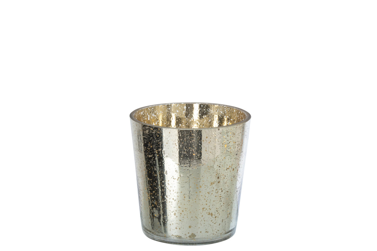 Kaarshouder Glas Zilver/Goud Small