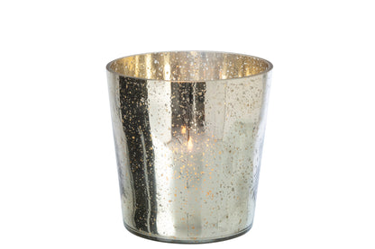 Kaarshouder Glas Zilver/Goud Medium
