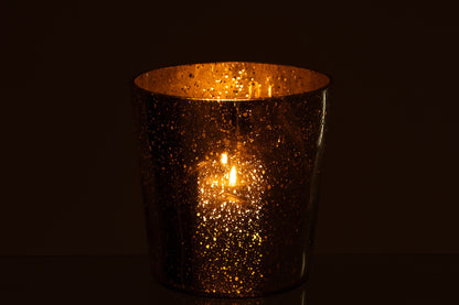 Kaarshouder Glas Zilver/Goud Medium