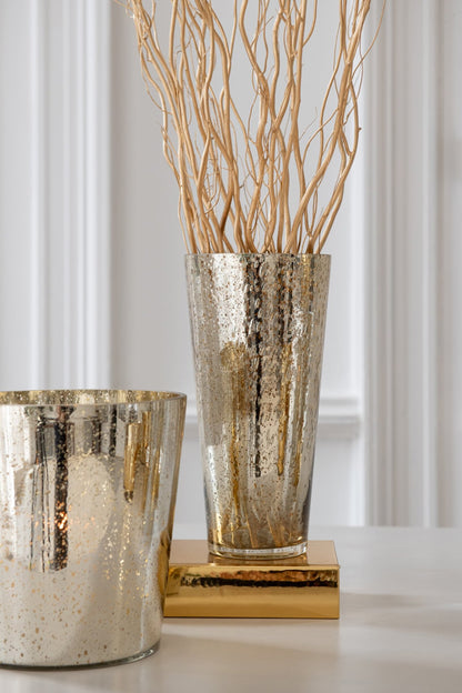 Kaarshouder Glas Zilver/Goud Medium