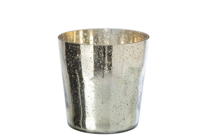 Kaarshouder Glas Zilver/Goud Medium