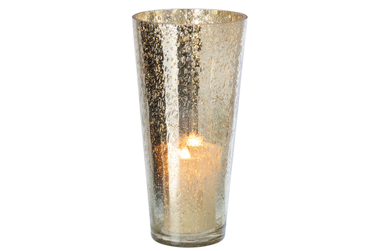 Kaarshouder Glas Zilver/Goud Large