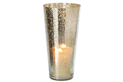 Kaarshouder Glas Zilver/Goud Large