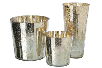 Kaarshouder Glas Zilver/Goud Large