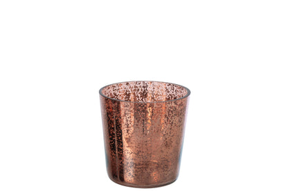 Kaarshouder Glas Bruin Small