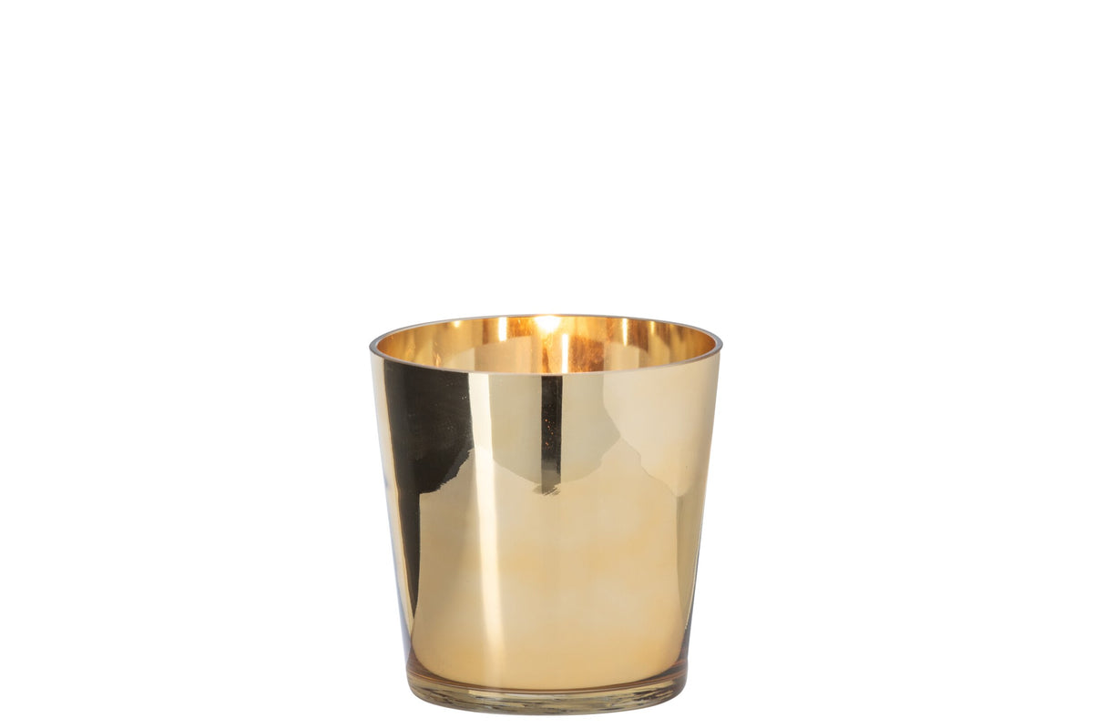 Kaarshouder Glas Goud Small