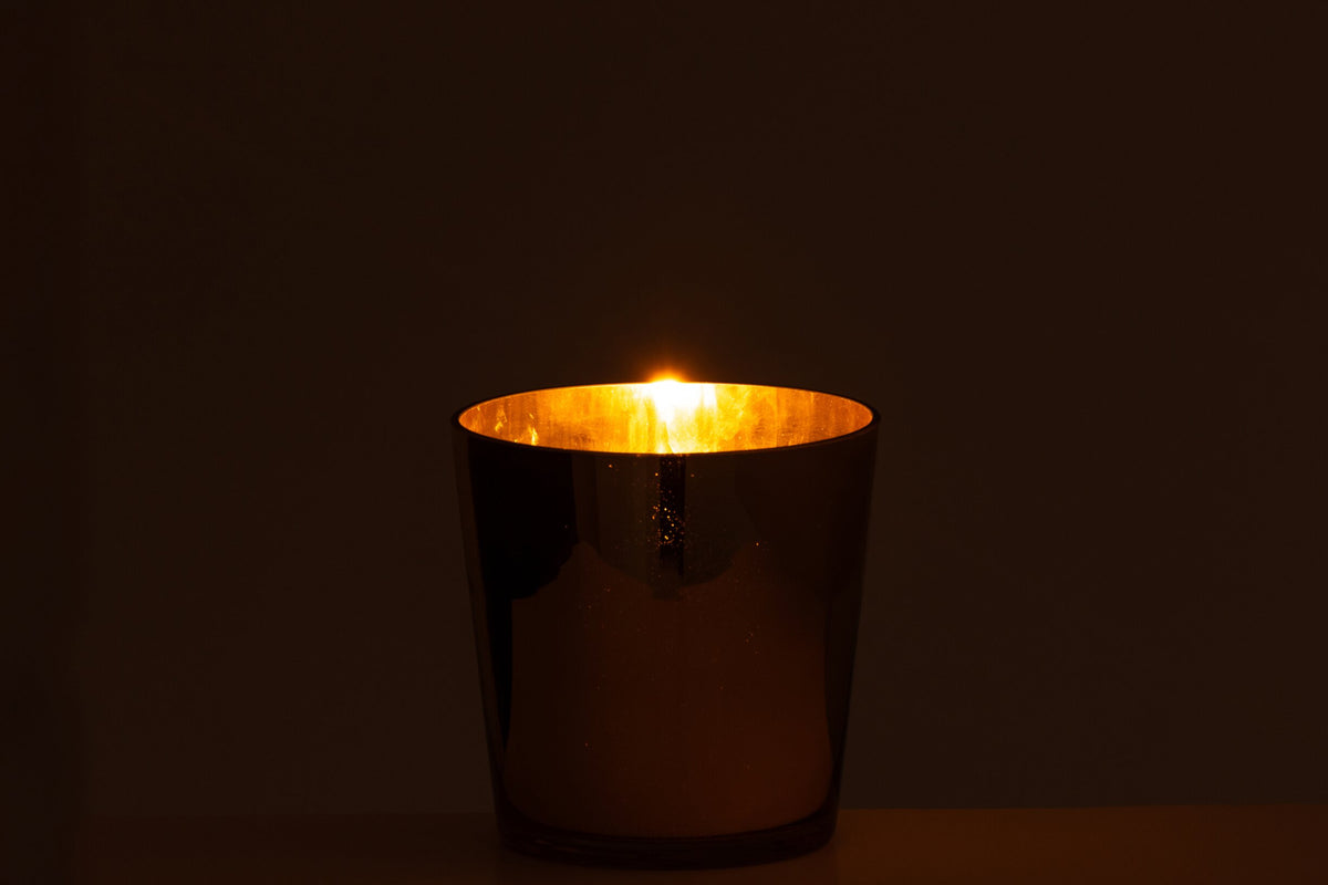Kaarshouder Glas Goud Small
