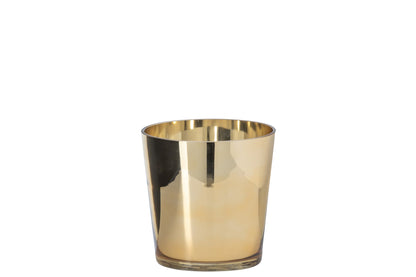 Kaarshouder Glas Goud Small