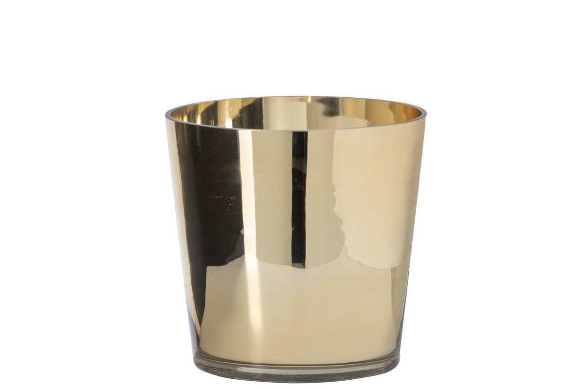 Kaarshouder Glas Goud Medium