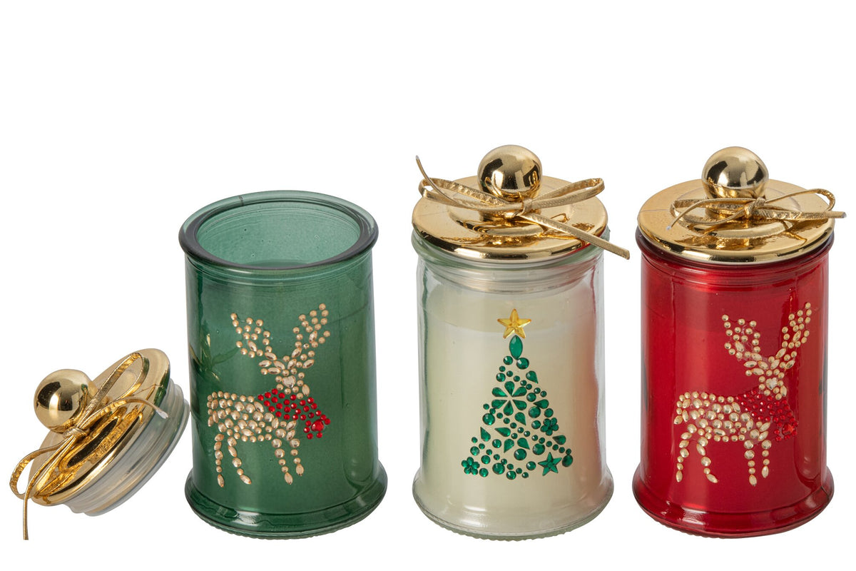 Kaars Kerstmis Glas Multi Assortiment Van 3