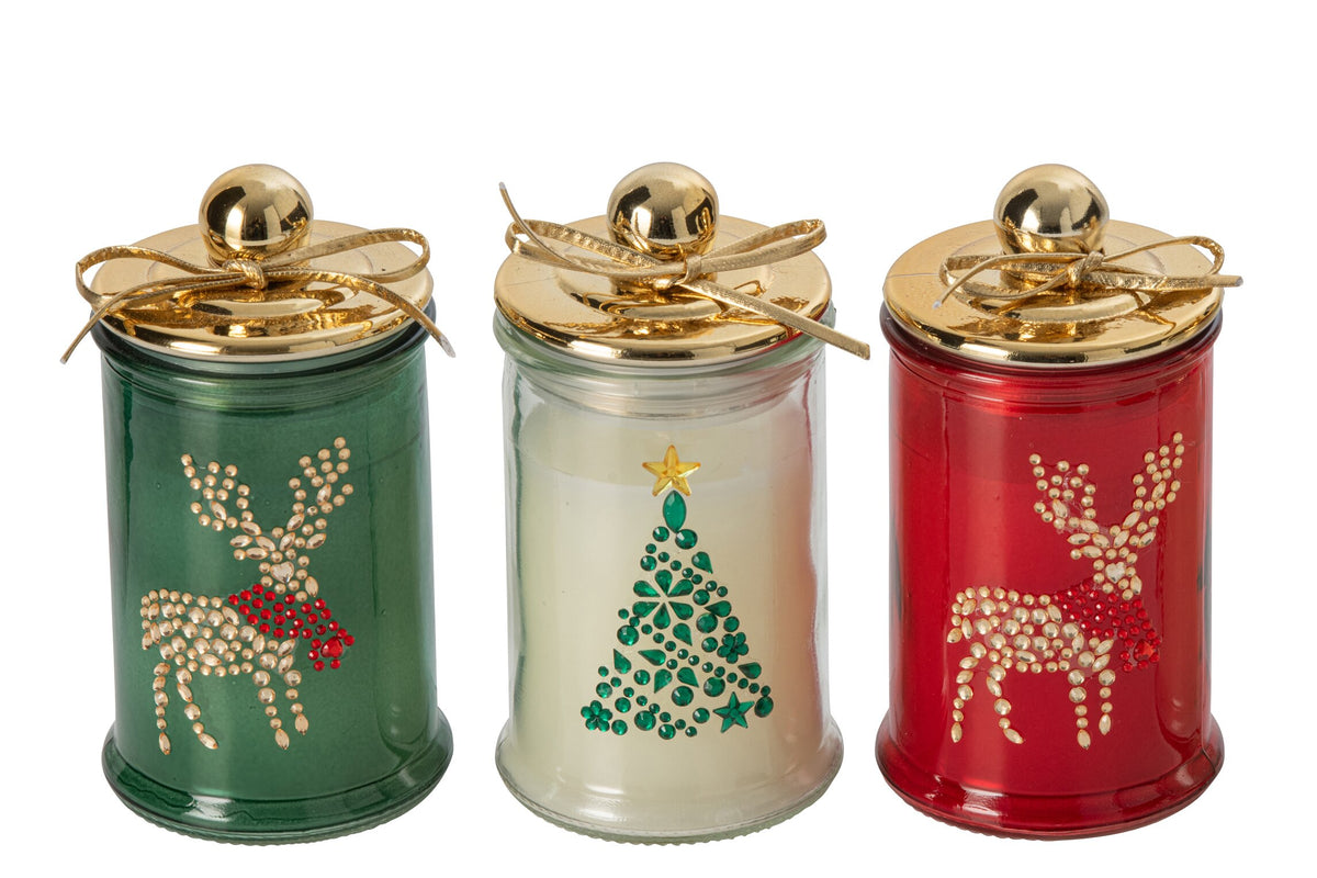 Kaars Kerstmis Glas Multi Assortiment Van 3