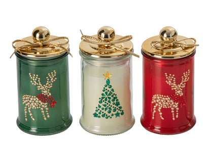 Kaars Kerstmis Glas Multi Assortiment Van 3