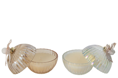 Kaars Kerstbal Glas Goud/Transparant Large Assortiment Van 1