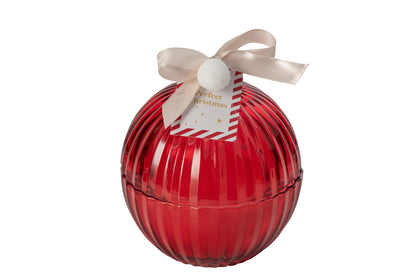 Kaars Kerstbal Glas Kerstrood Large