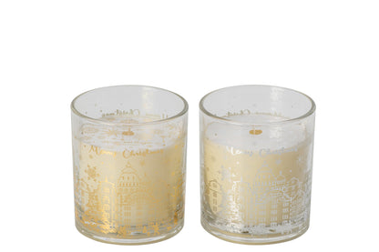 Kaars Glas Goud/Zilver Assortiment Van 2