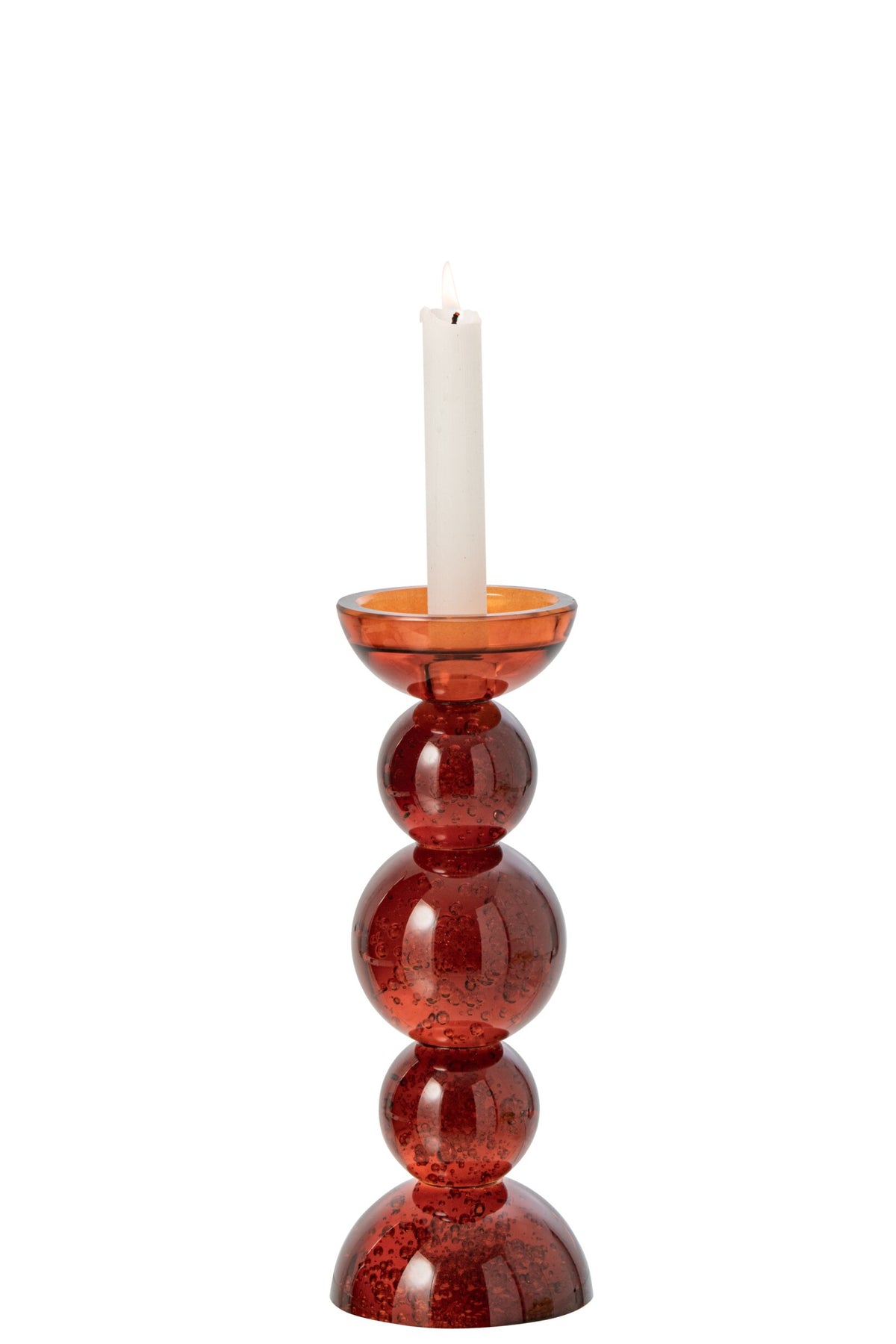 Kaarshouder Glas Brons Small