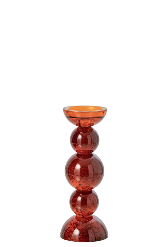 Kaarshouder Glas Brons Small
