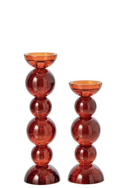 Kaarshouder Glas Brons Large