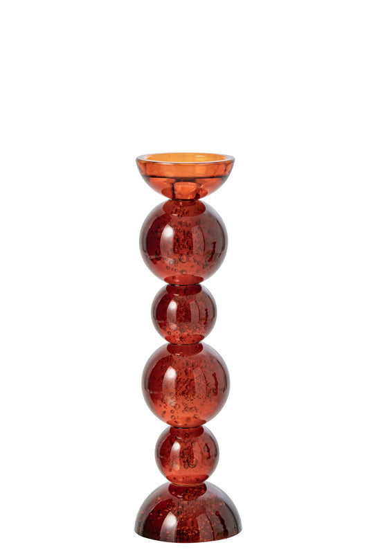 Kaarshouder Glas Brons Large