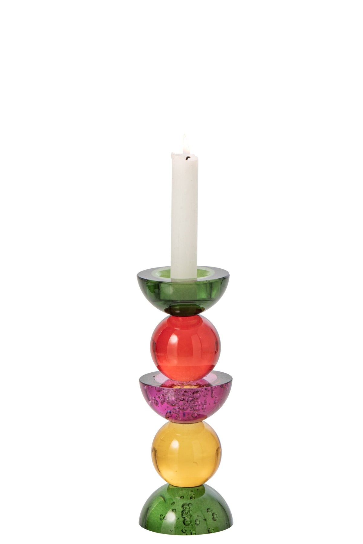 Kaarshouder Glas Groen/Paars Small