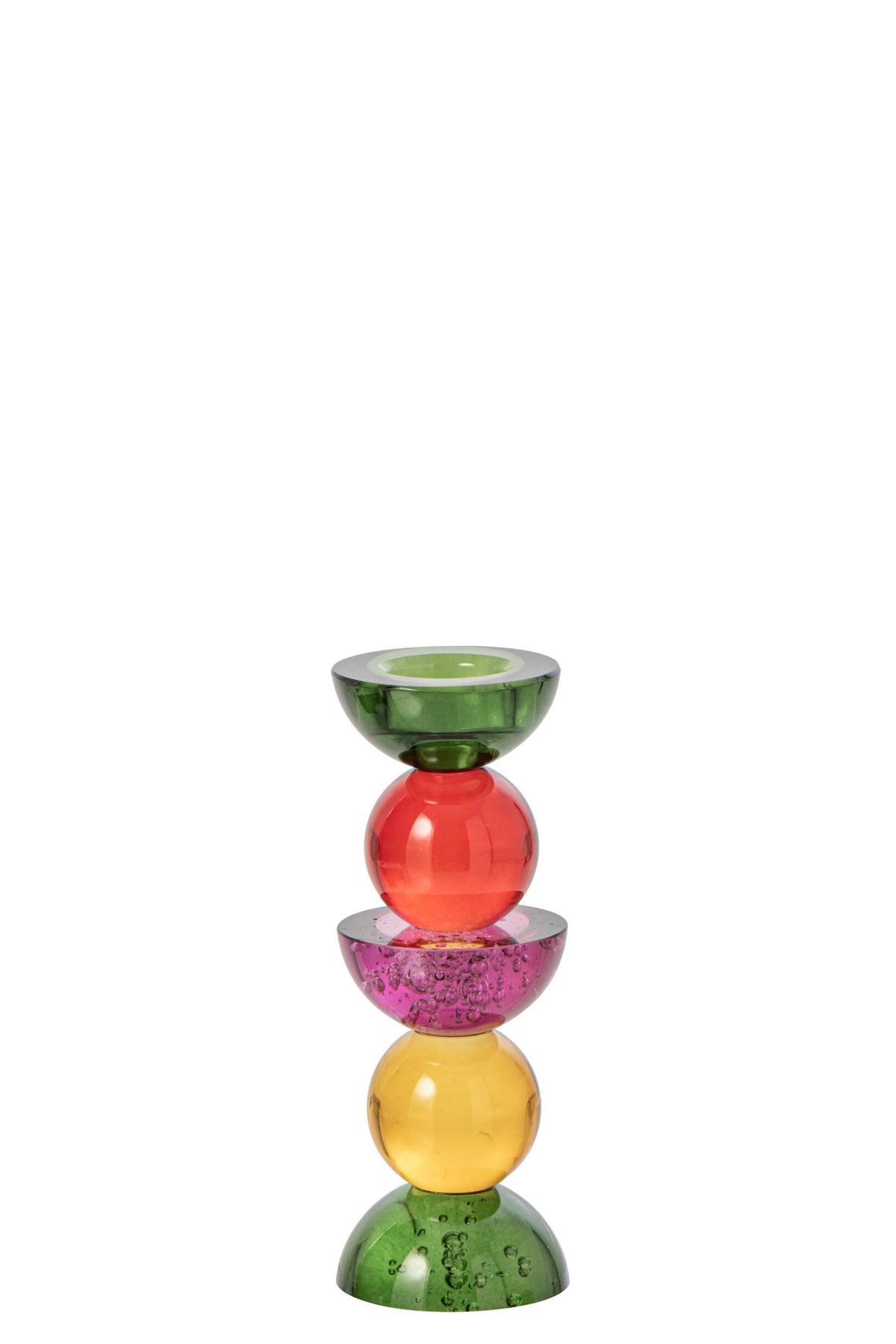 Kaarshouder Glas Groen/Paars Small