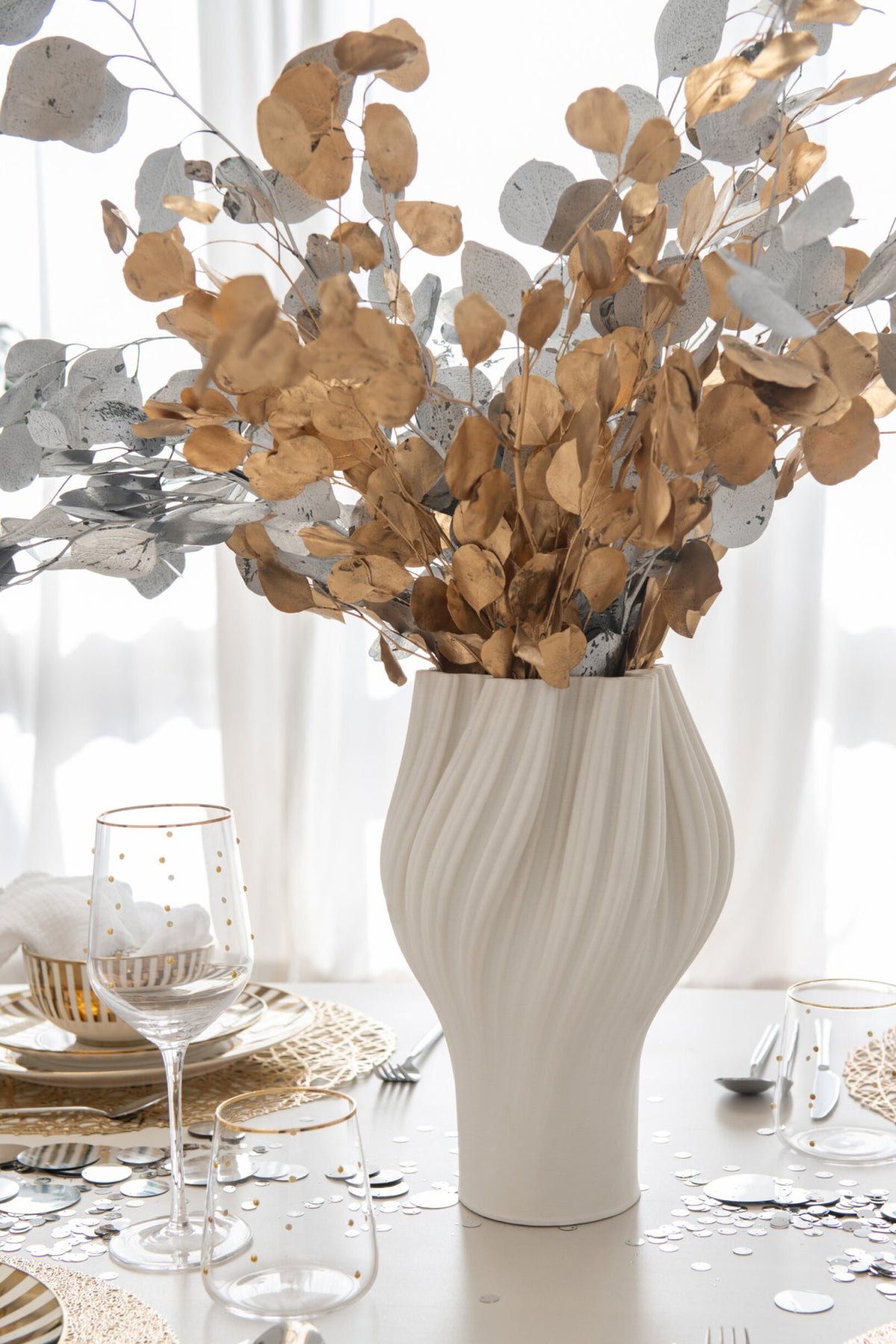 Vase 3d Printing Stoneware White Small