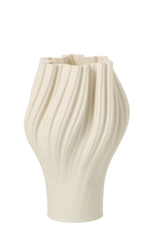 Vase 3d Printing Stoneware White Small