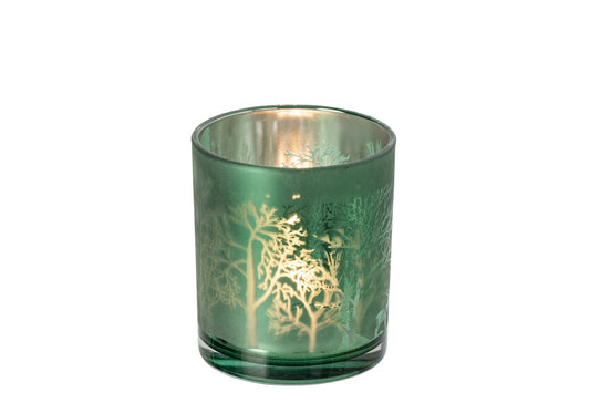 Kaarshouder Bos Glas Groen Medium