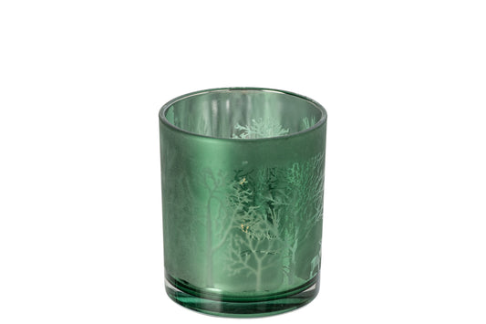 Kaarshouder Bos Glas Groen Medium