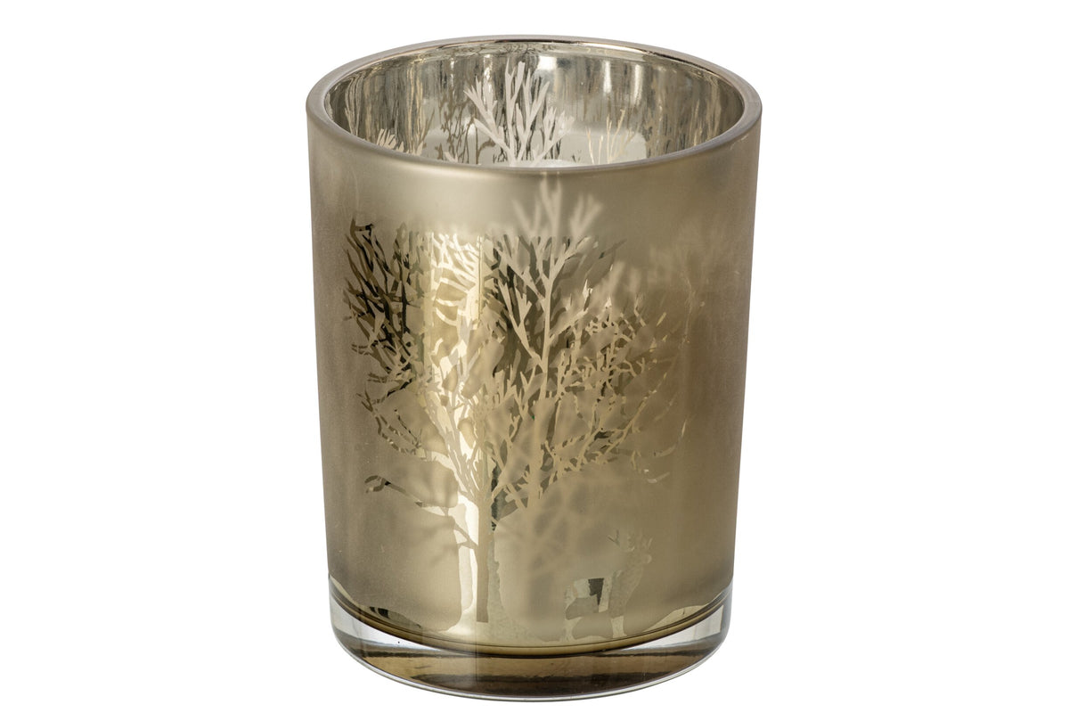 Kaarshouder Bos Glas Taupe Large