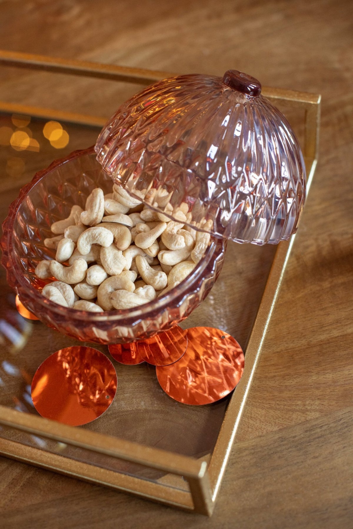 Jar Decorative Ball Glass Dark Orange