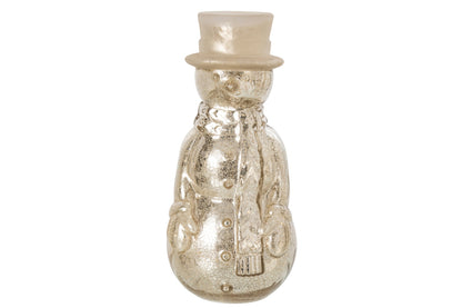 Snowman LED Glass Silver Large