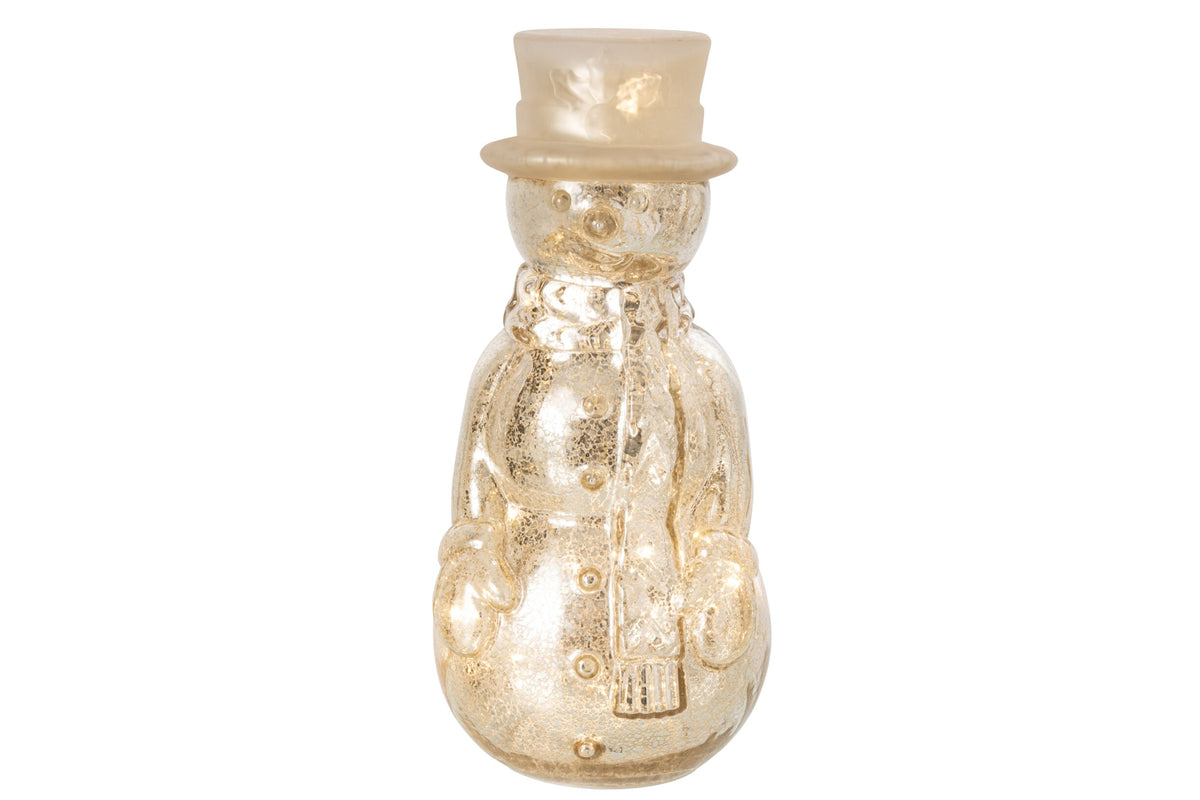 Snowman LED Glass Silver Large