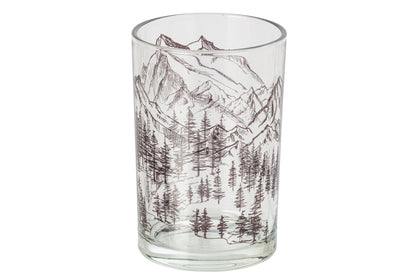 Theelichthouder Berg Glas Transparant/Zwart Large