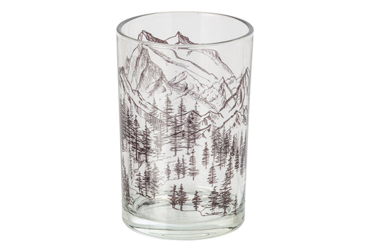 Theelichthouder Berg Glas Transparant/Zwart Large