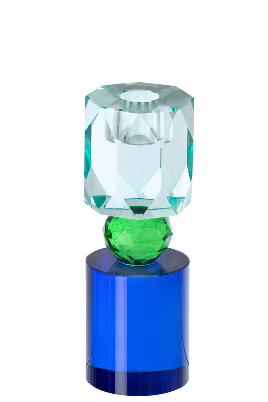 Kaarshouder Glas Blauw/Groen