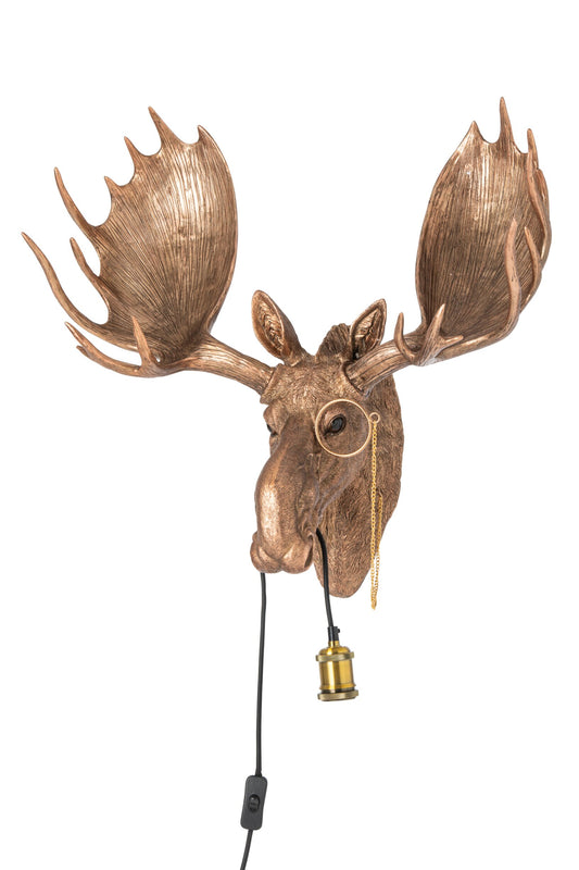 Reindeer resin copper wall lamp