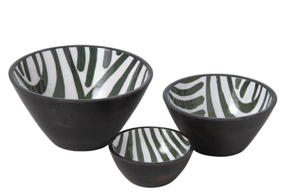Mango wood bowl olive/dark brown large assortment of 2