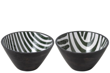 Mango wood bowl olive/dark brown large assortment of 2