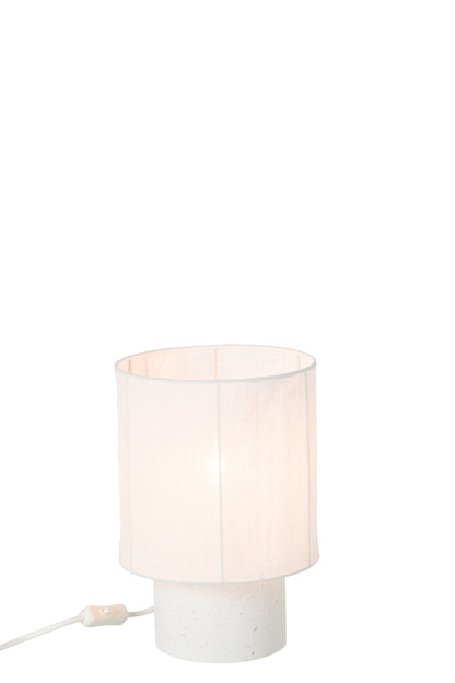 Small white cement table lamp