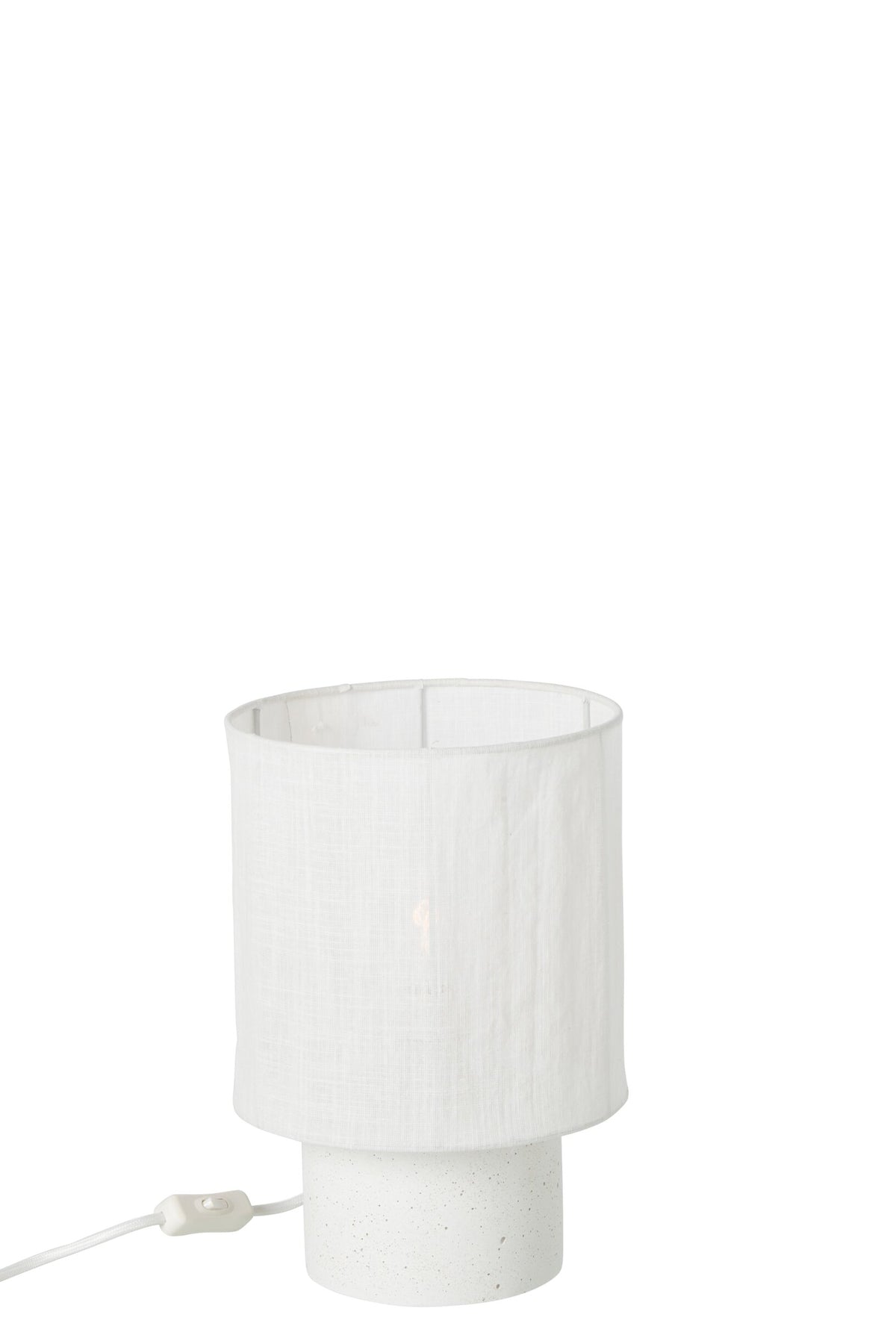 Small white cement table lamp