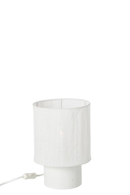 Small white cement table lamp