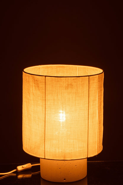 Table lamp white cement medium