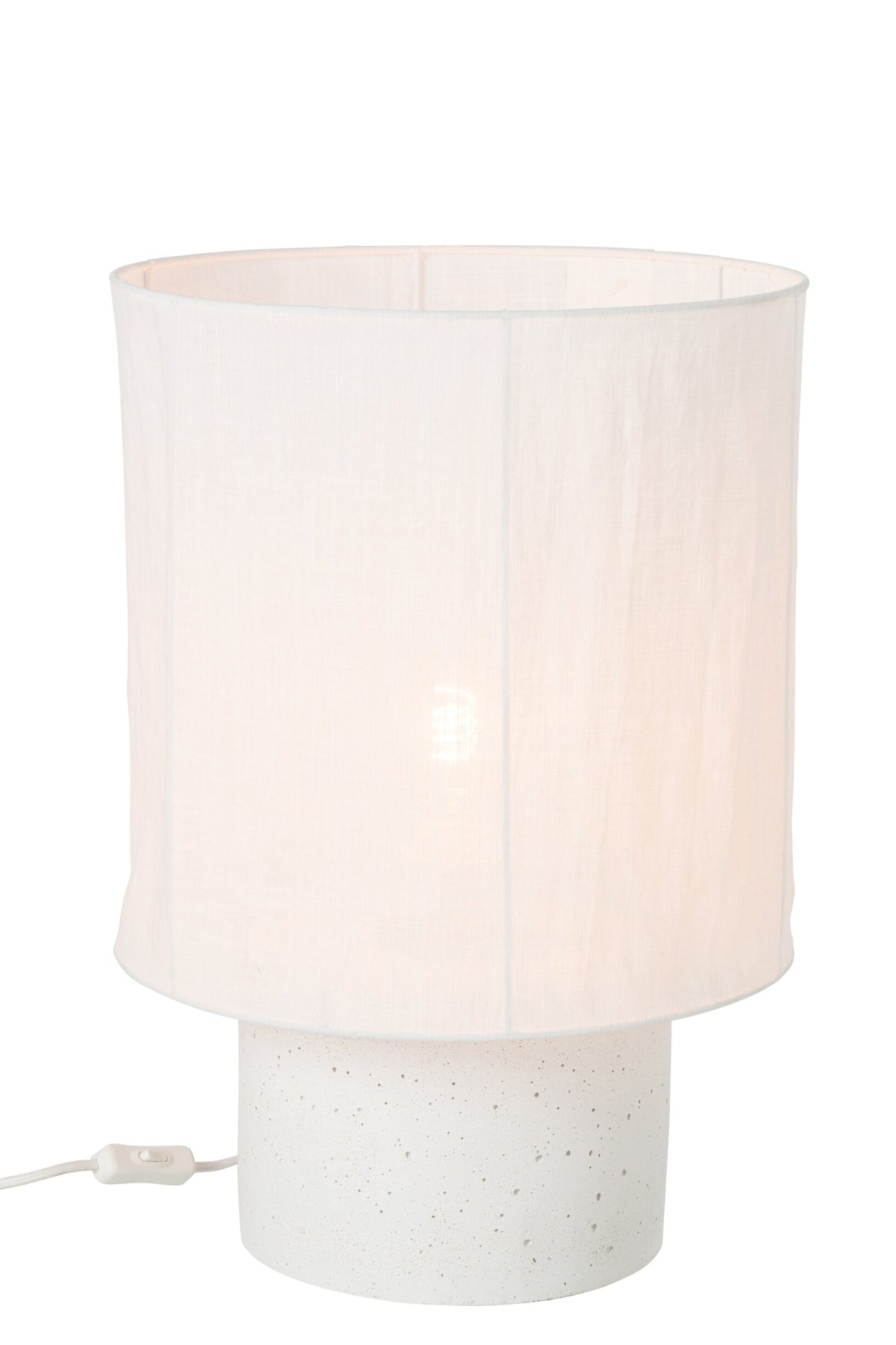 Large white cement table lamp